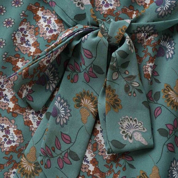 BloomChic Plus Size XL Chiffon Boho Print Wrap Belted Cami Dress us14-16 - Picture 4 of 6